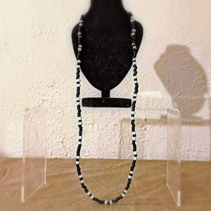 Black and White Beaded Necklace